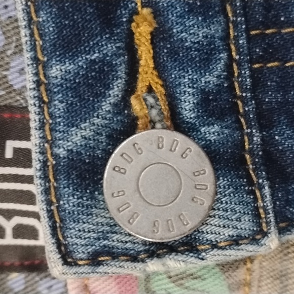 BDG Urban Outfitters Patchwork Mini Denim Skirt with Floral and Plaid Details XS - Picture 4 of 15